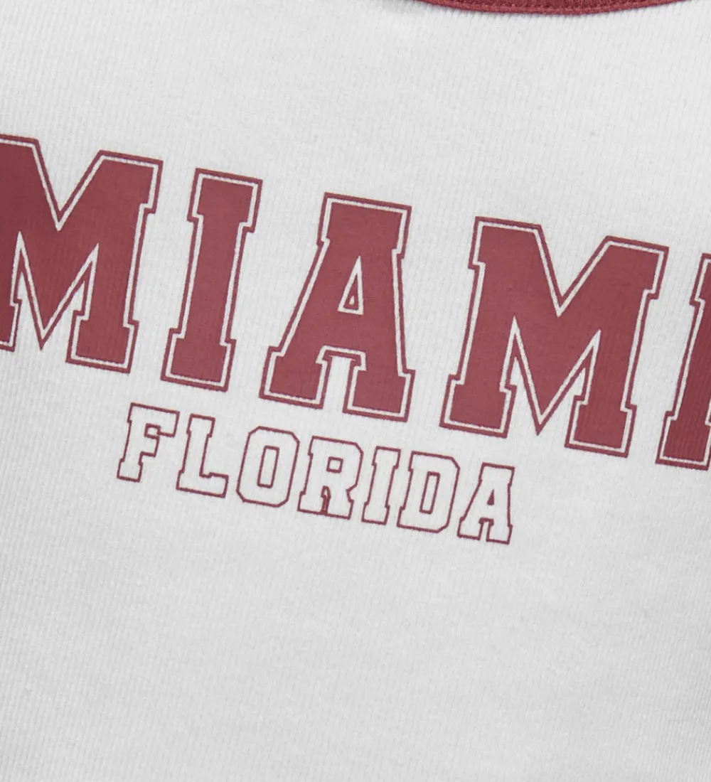 Top - Rib - KonVikka - Bright White/Ruby Wine + Print|Kids Only Online