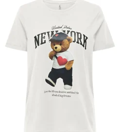 T-shirt - KogLina - Bear O-Neck Top - Cloud Dancer/New|Kids Only Outlet
