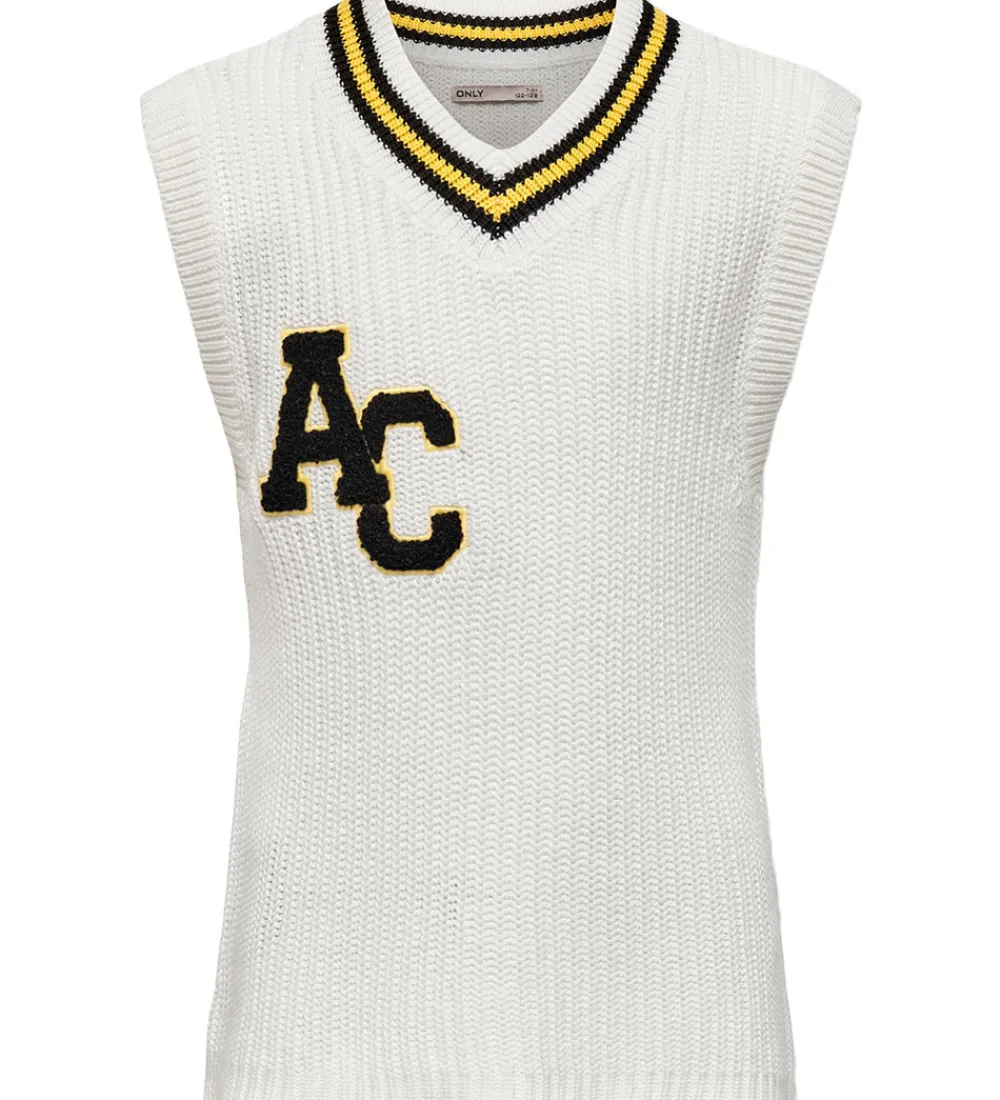 Vest - Strik - KogFia College - Cloud Dancer/Black|Kids Only New