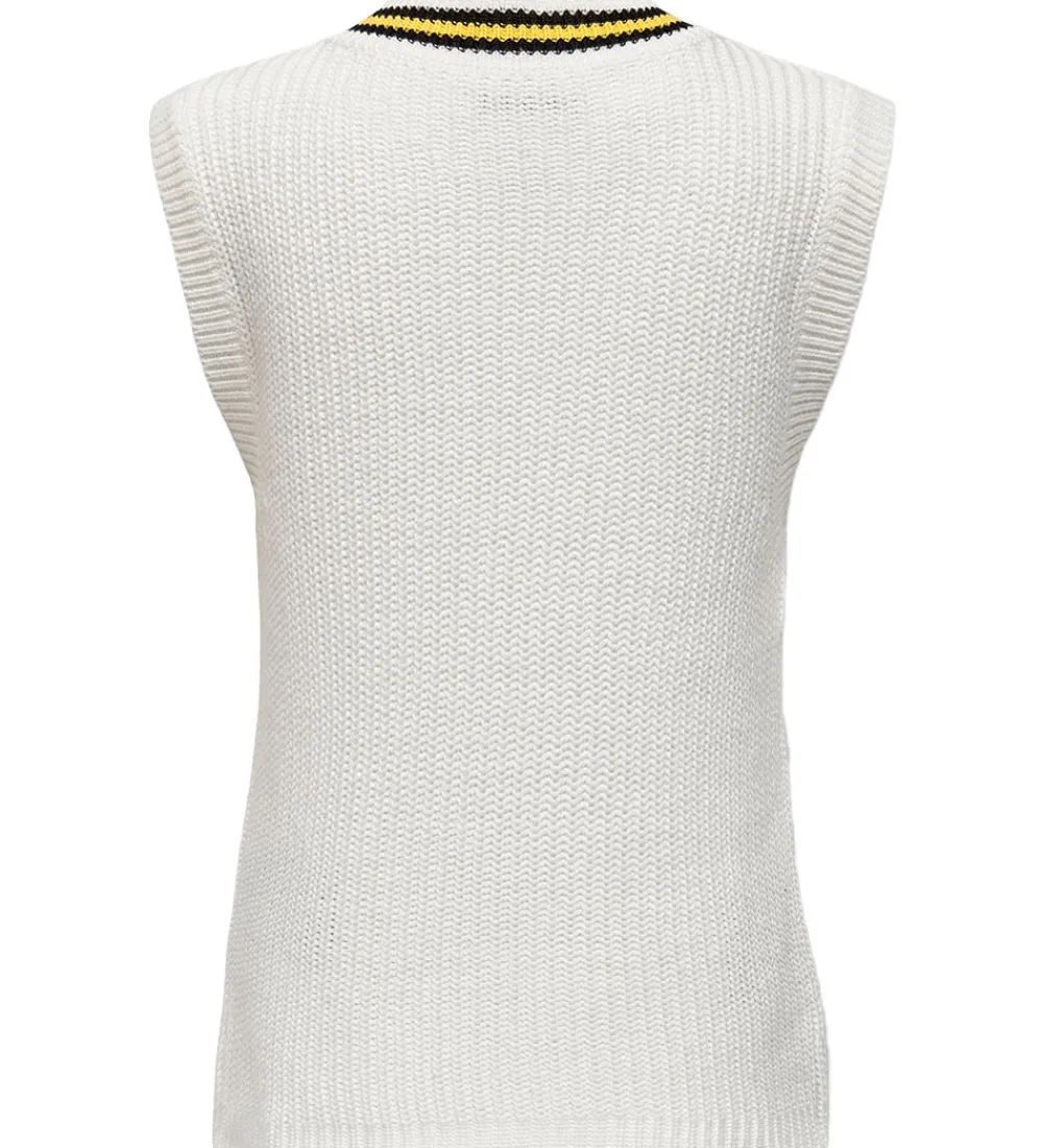 Vest - Strik - KogFia College - Cloud Dancer/Black|Kids Only New