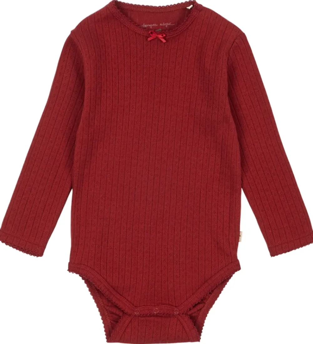 Body l/æ - Minnie - Red Dahlia m. Hulmønster|Konges Sløjd