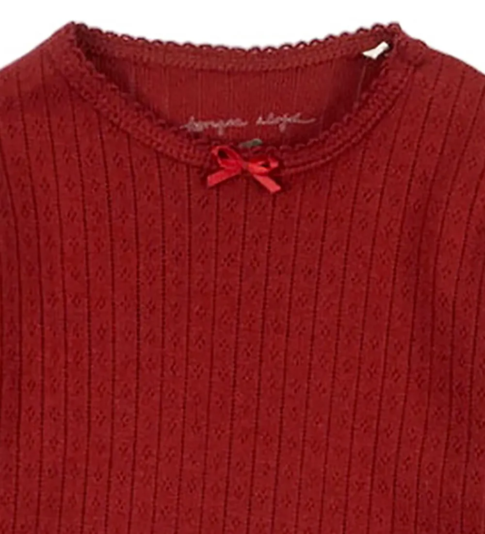 Body l/æ - Minnie - Red Dahlia m. Hulmønster|Konges Sløjd