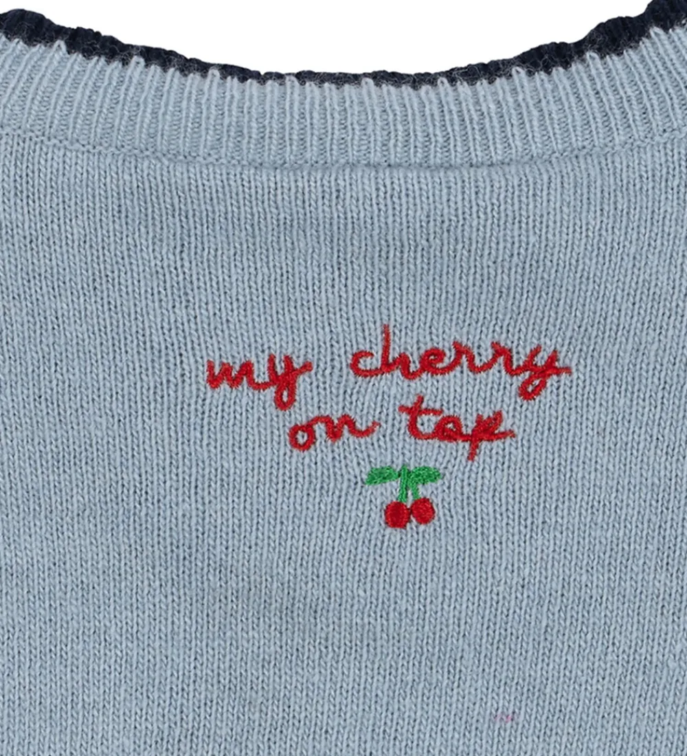 Cardigan - Bomuld/Uld - Strik - Alexa - Blue Fog|Konges Sløjd Outlet