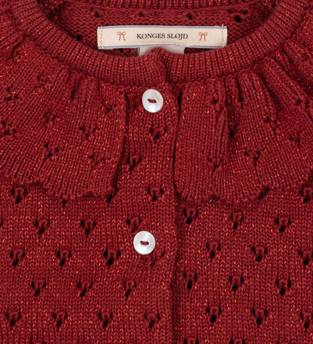 Cardigan - Strik - Red Dahlia m. Hulmønster|Konges Sløjd Online