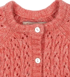 Cardigan - Uld- Strik - Isa - Pink m. Hulmønster|Konges Sløjd Online