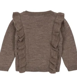 Cardigan - Uld - Strik - Fiol Frill - Brunmeleret|Konges Sløjd Online