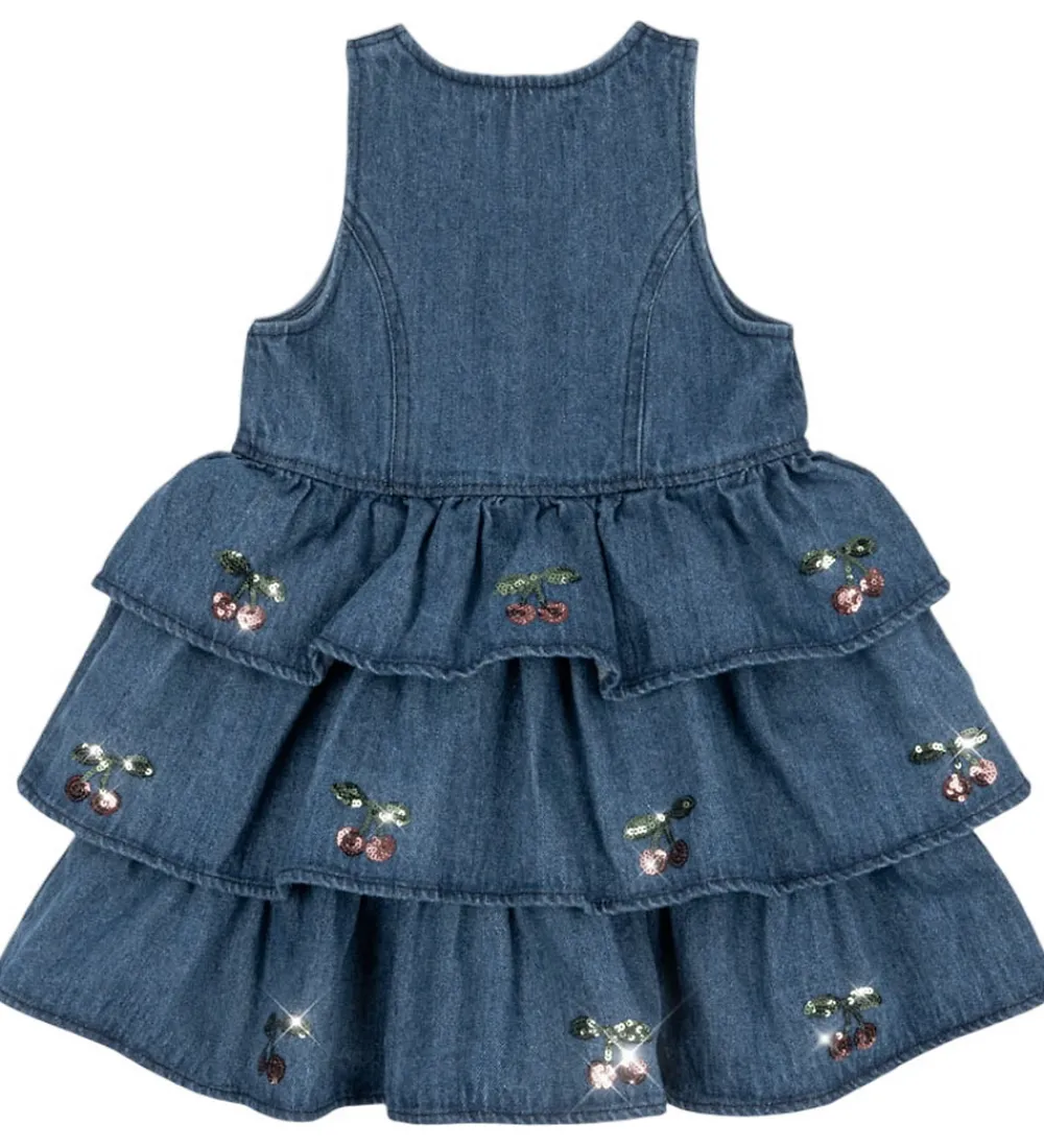 Kjole - Denim - Elba - Denim Blue m. Kirsebær|Konges Sløjd