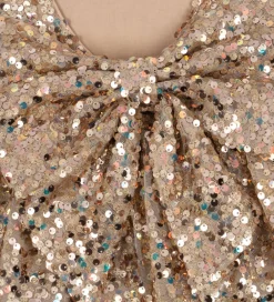 Kjole - Lila Sequins Bow - Gold Glitter|Konges Sløjd