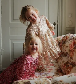 Kjole - Lila Sequins Bow - Gold Glitter|Konges Sløjd