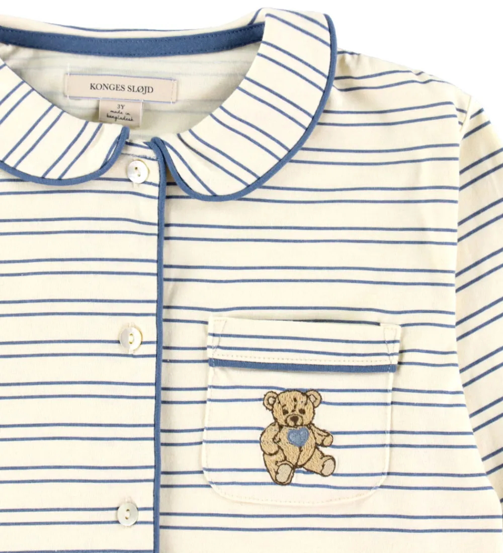 Nattøj - Pio - Indigo Butter Stripe|Konges Sløjd Online