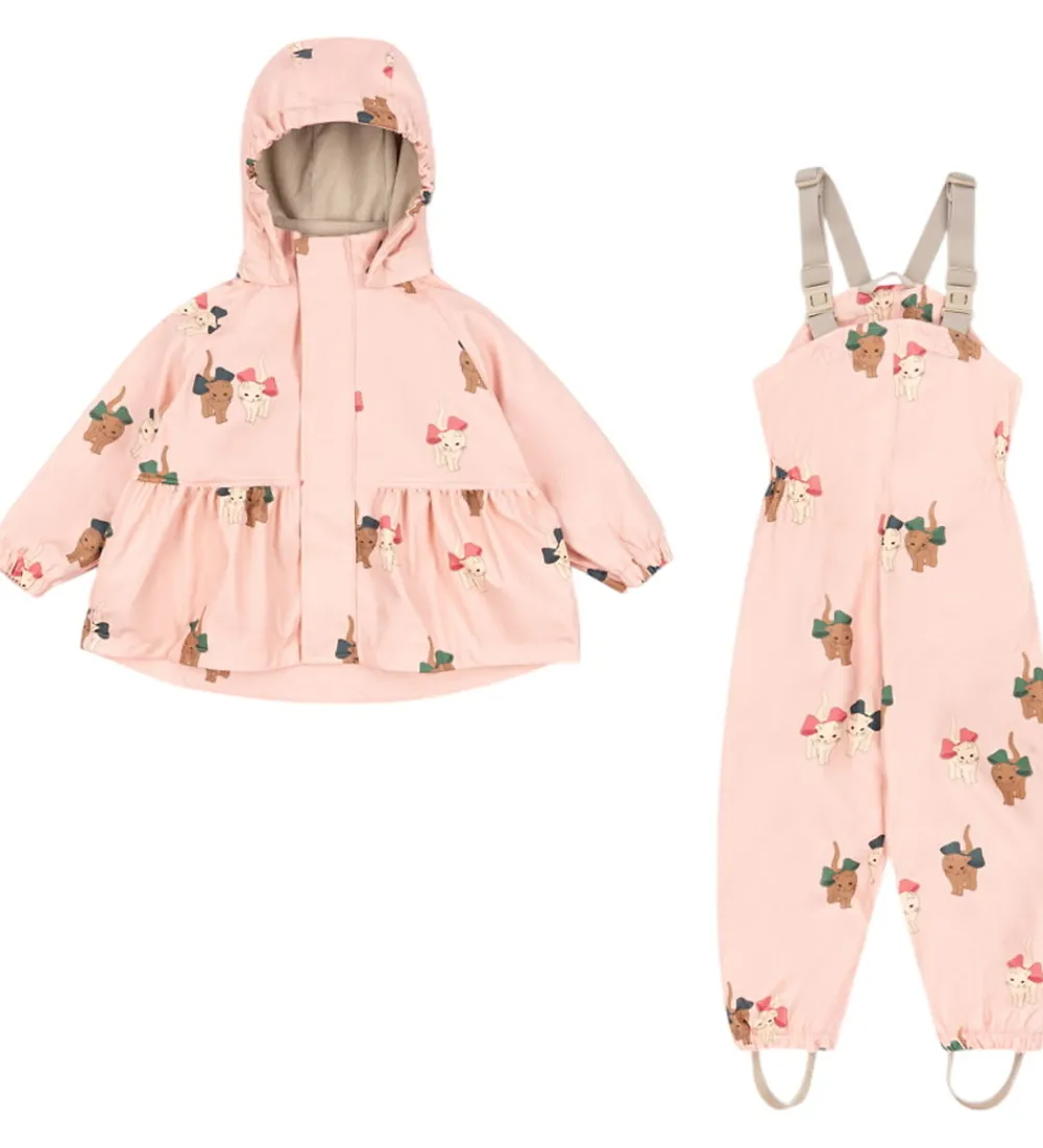 Regntøj m. Seler/Fleece - PU - Palme - Bow Kitty Pi|Konges Sløjd Discount