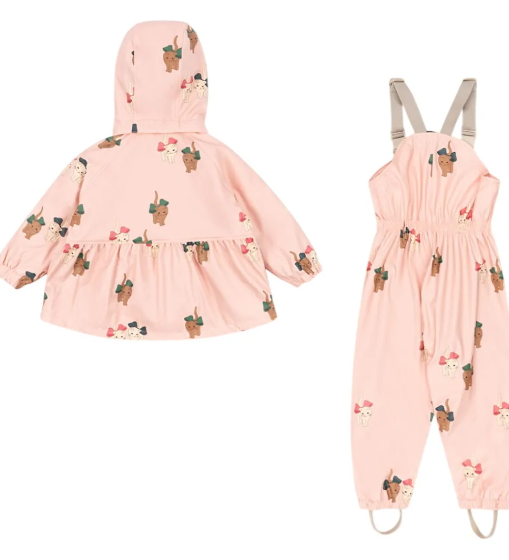 Regntøj m. Seler/Fleece - PU - Palme - Bow Kitty Pi|Konges Sløjd Discount