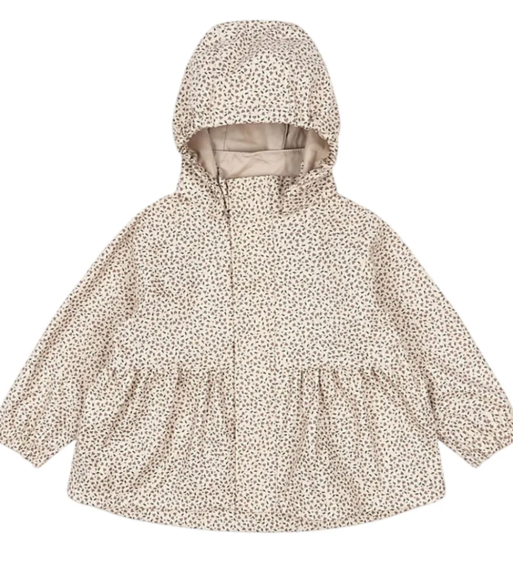 Regntøj m. Seler/Fleece - PU - Rainy Palme - Milk T|Konges Sløjd Outlet