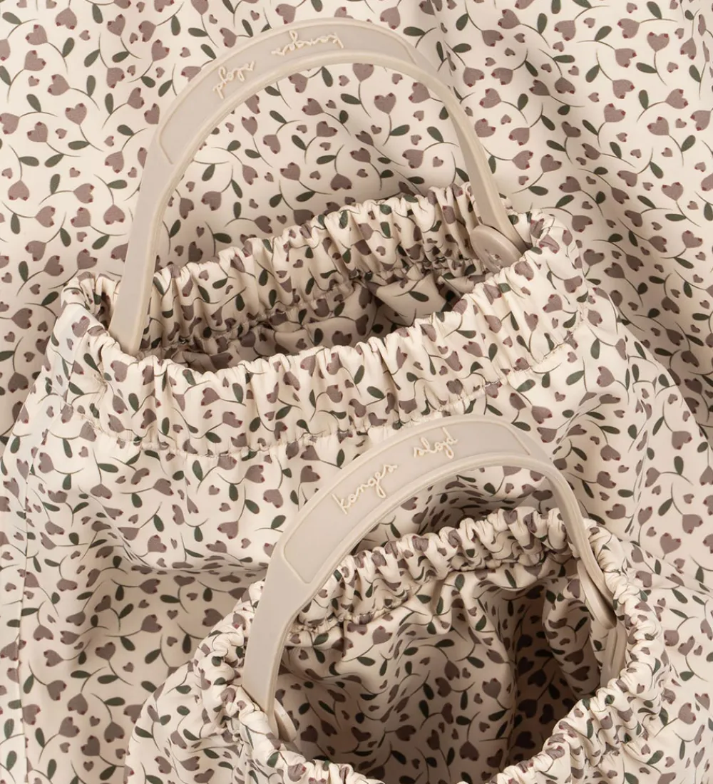 Regntøj m. Seler/Fleece - PU - Rainy Palme - Milk T|Konges Sløjd Outlet