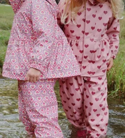 Regntøj m. Seler/Fleece - PU - Palme - Amour Pink|Konges Sløjd Outlet