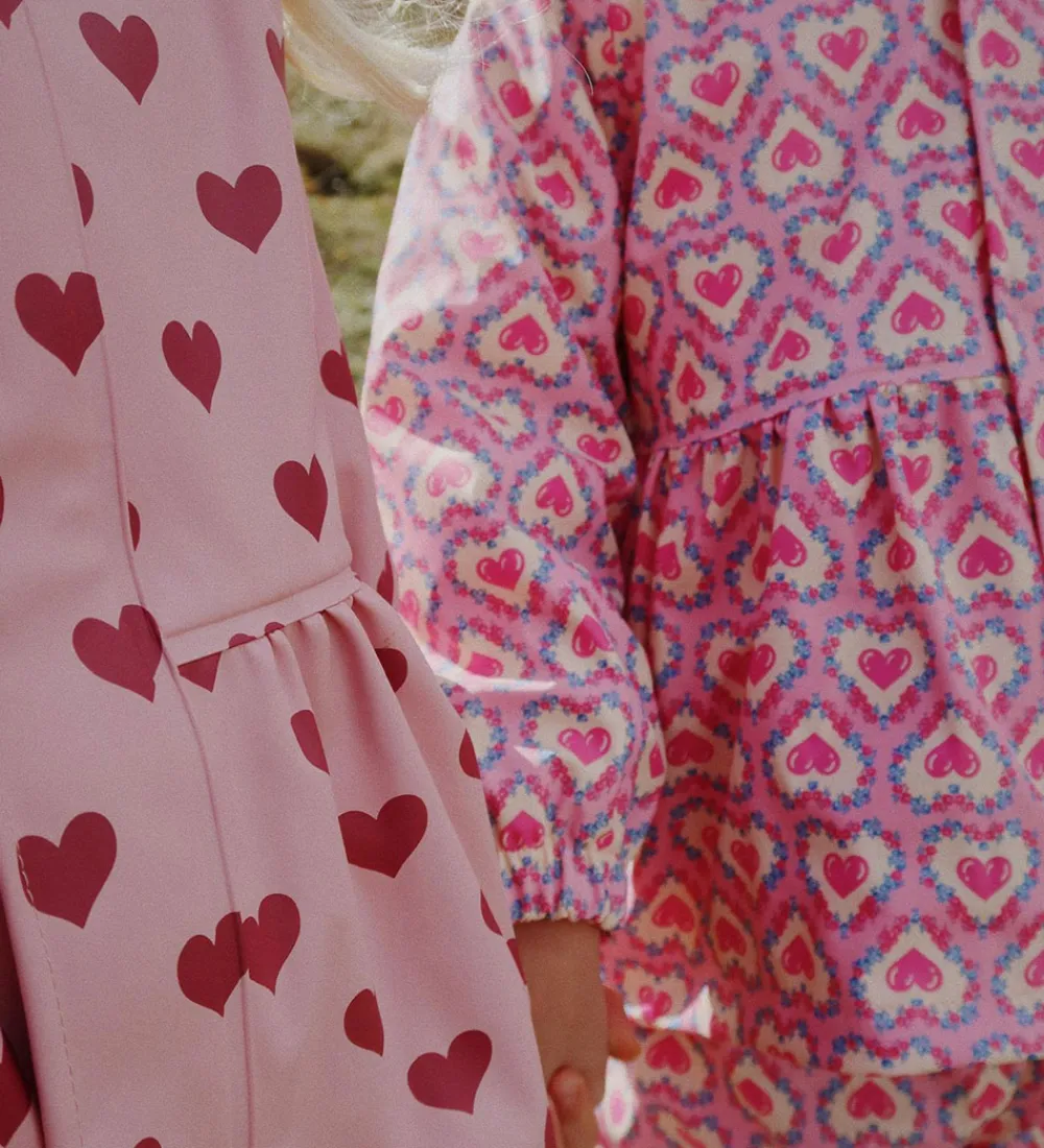 Regntøj m. Seler/Fleece - PU - Palme - Amour Pink|Konges Sløjd Outlet