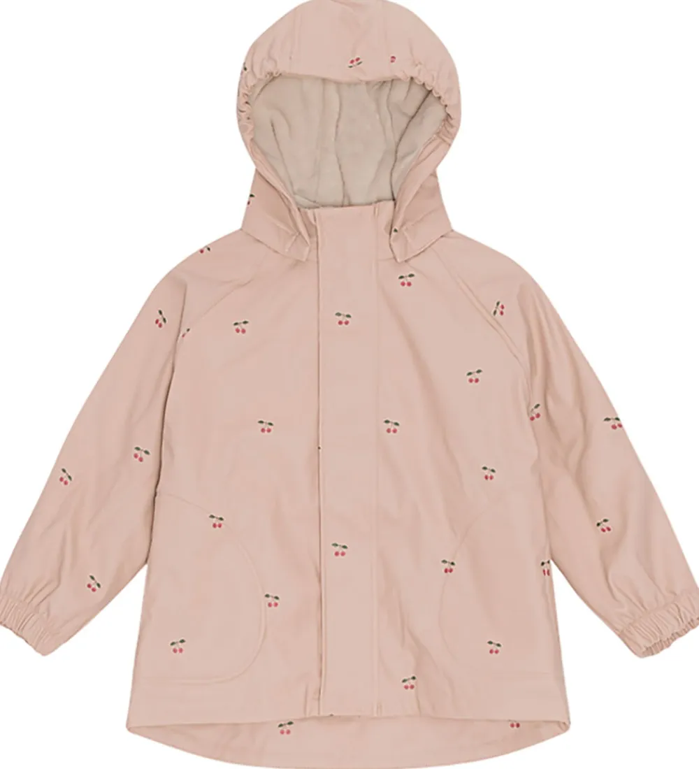 Regntøj m. Seler/Fleece - PU - Rainy Palme - Cherry|Konges Sløjd Clearance