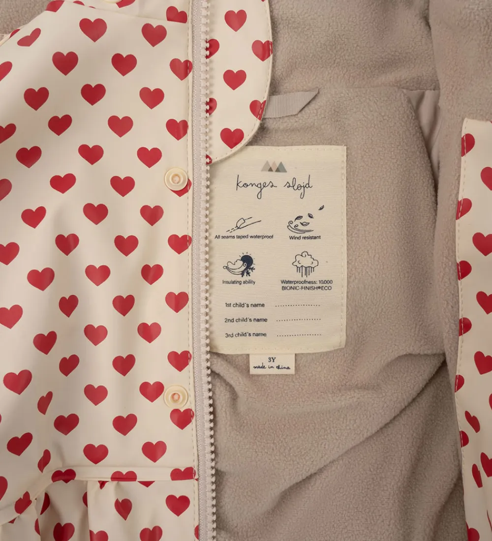 Regntøj m. Seler/Fleece - PU - Rainy Palme - Coeur|Konges Sløjd Discount