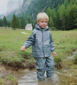 Regntøj m. Seler/Fleece - Palme - Laurel Blue Check|Konges Sløjd Clearance