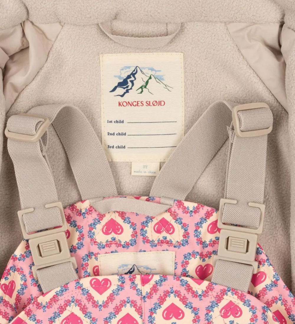 Regntøj m. Seler/Fleece - Palme - Felice Rose|Konges Sløjd Clearance