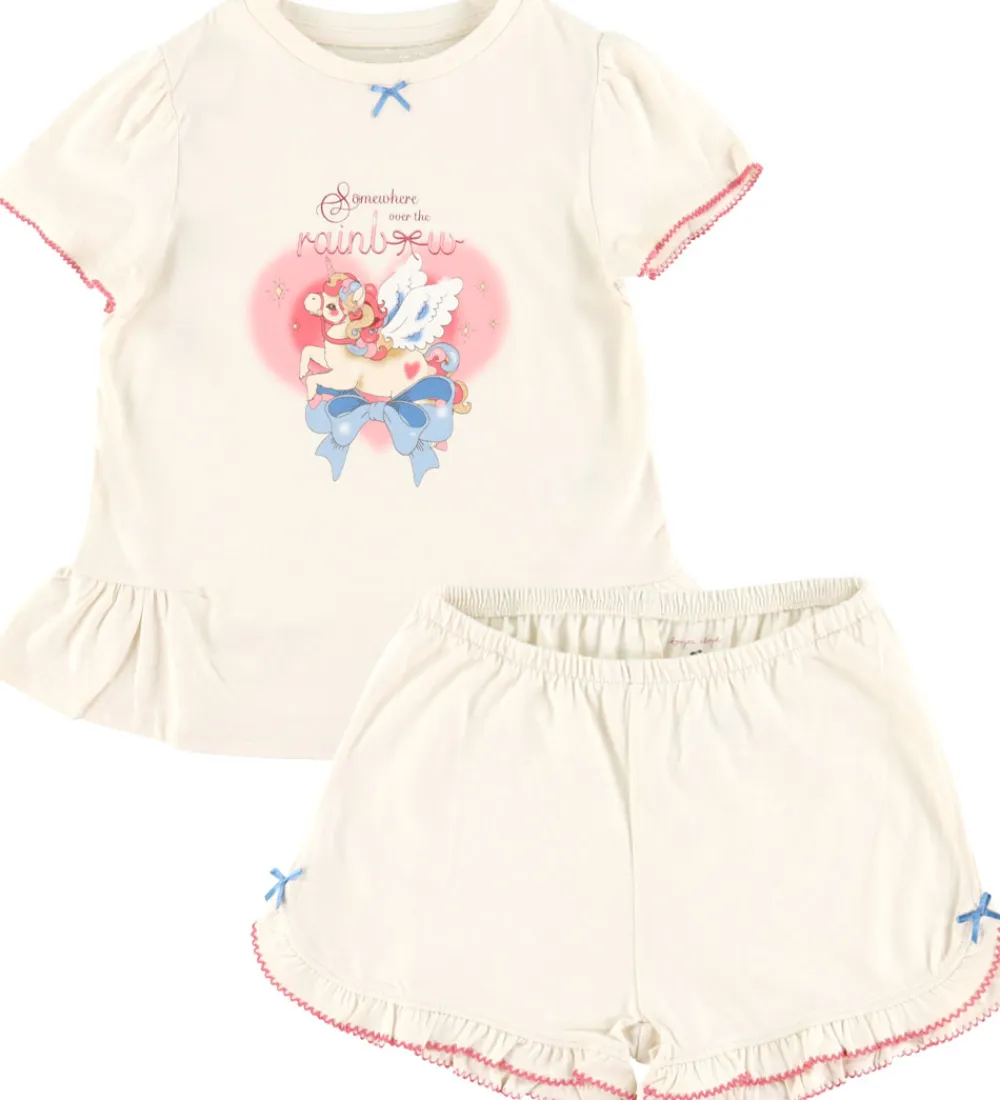 Shortssæt - T-shirt/Shorts - Famo Frill - Ecru|Konges Sløjd New