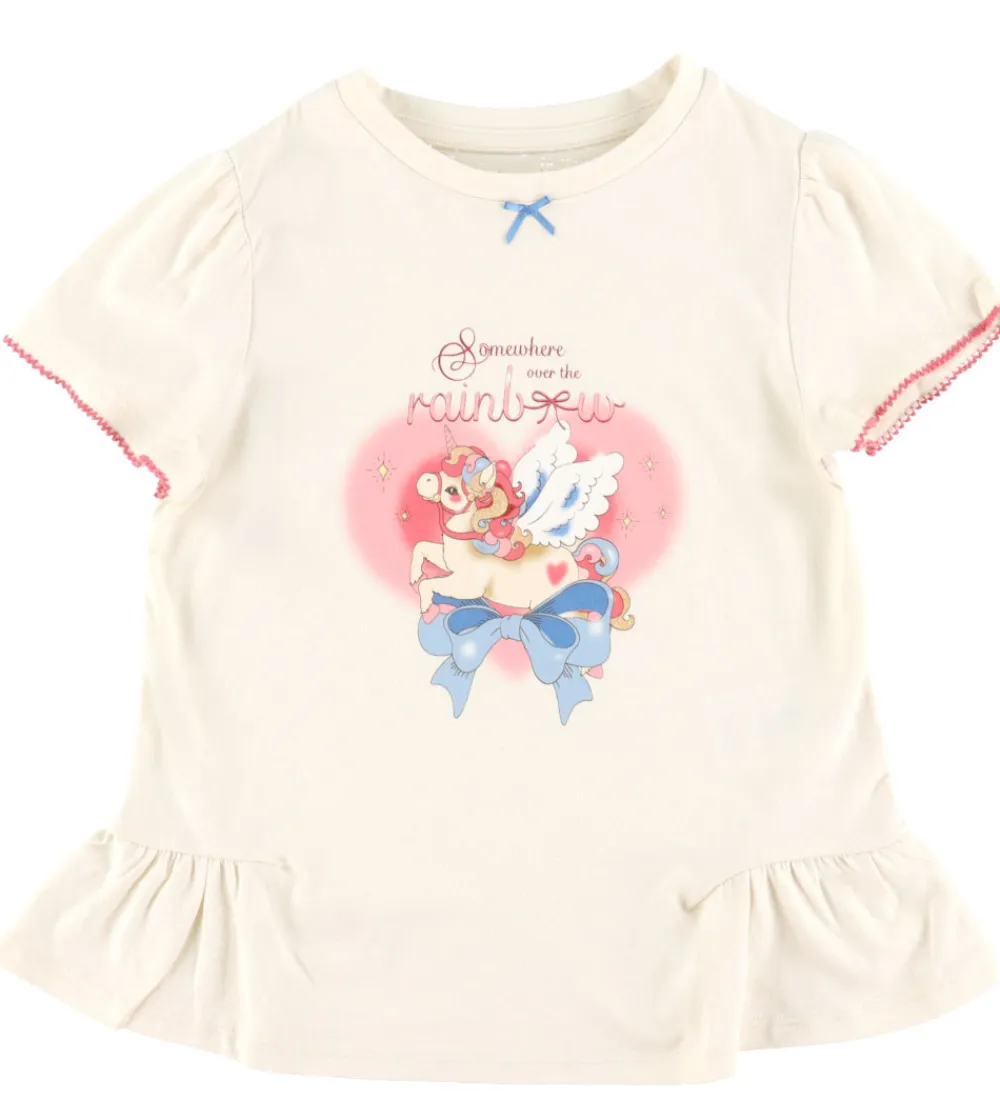 Shortssæt - T-shirt/Shorts - Famo Frill - Ecru|Konges Sløjd New