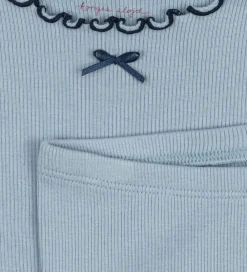 Sæt - Bluse/Leggings - Rib - Rivi - Blue Fog|Konges Sløjd Sale