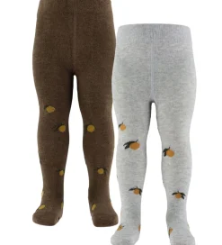 Strømpebukser - 2-pak - Jaquard - Lemon|Konges Sløjd Discount