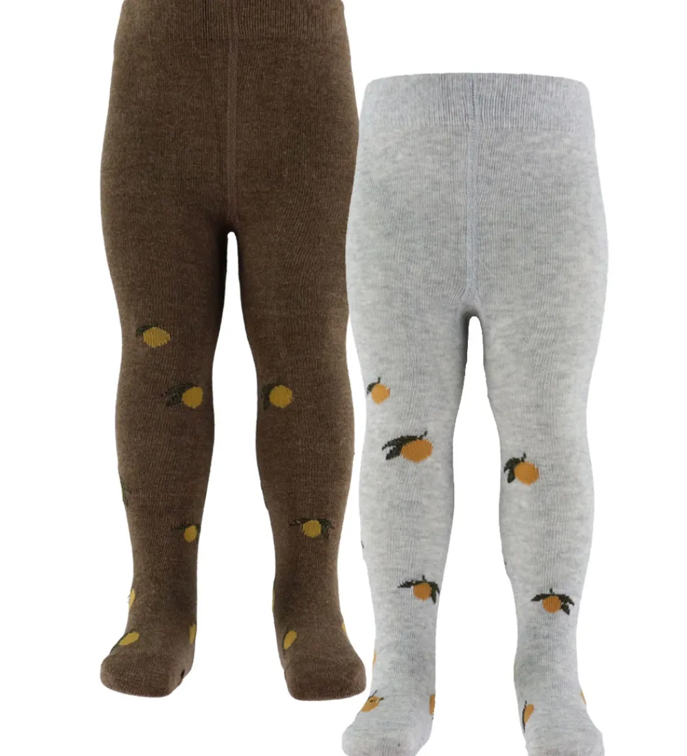 Strømpebukser - 2-pak - Jaquard - Lemon|Konges Sløjd Discount