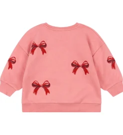 Sweatshirt - Lou Bow - Strawberry Ice m. Sløjfer|Konges Sløjd Discount