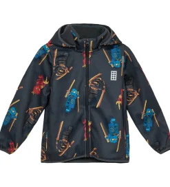 LEGO® Ninjago Softshelljakke - LWSaku 602 - Koksgrå m. Ninjaer|LEGO® Wear Hot