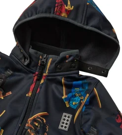 LEGO® Ninjago Softshelljakke - LWSaku 602 - Koksgrå m. Ninjaer|LEGO® Wear Hot