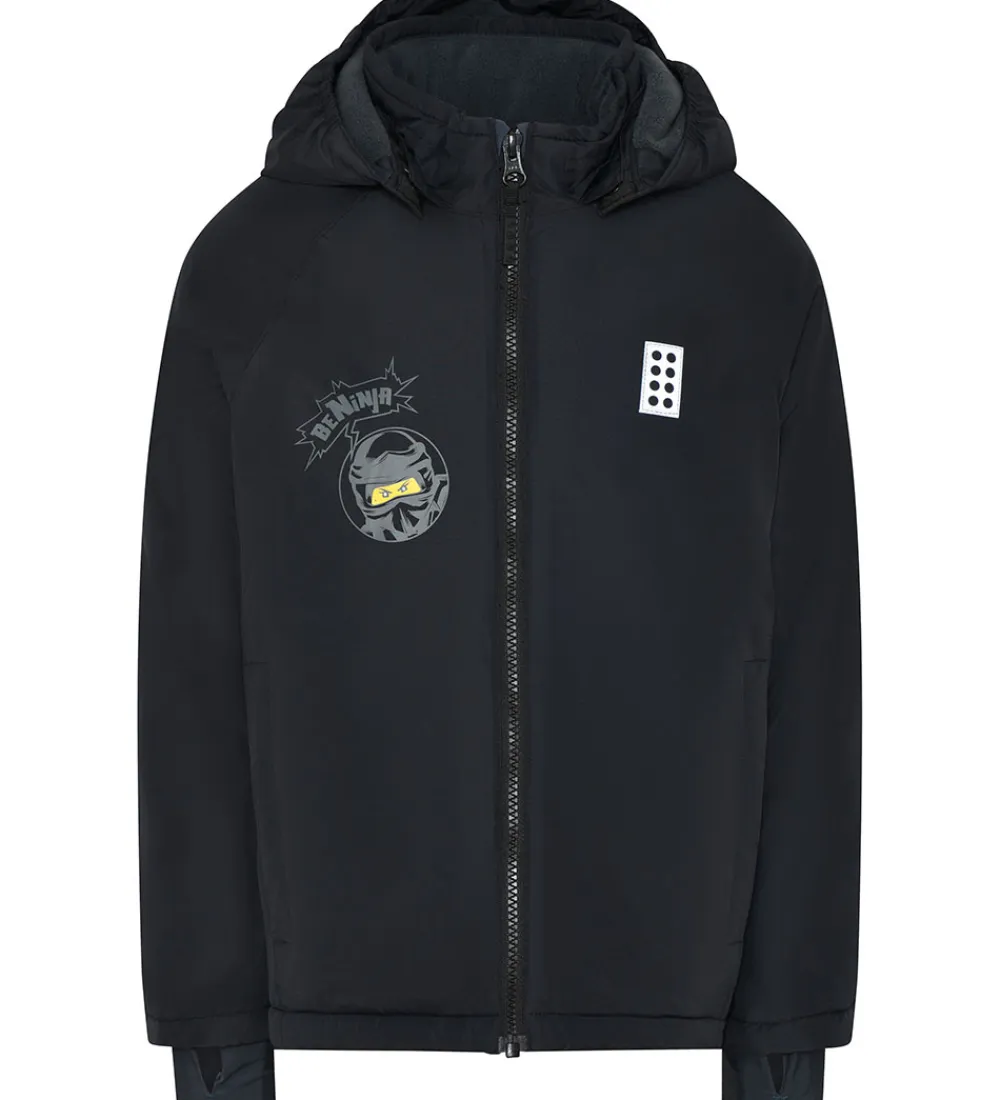 LEGO® Ninjago Vinterjakke - LWJesse 607 - Sort m. Print|LEGO® Wear