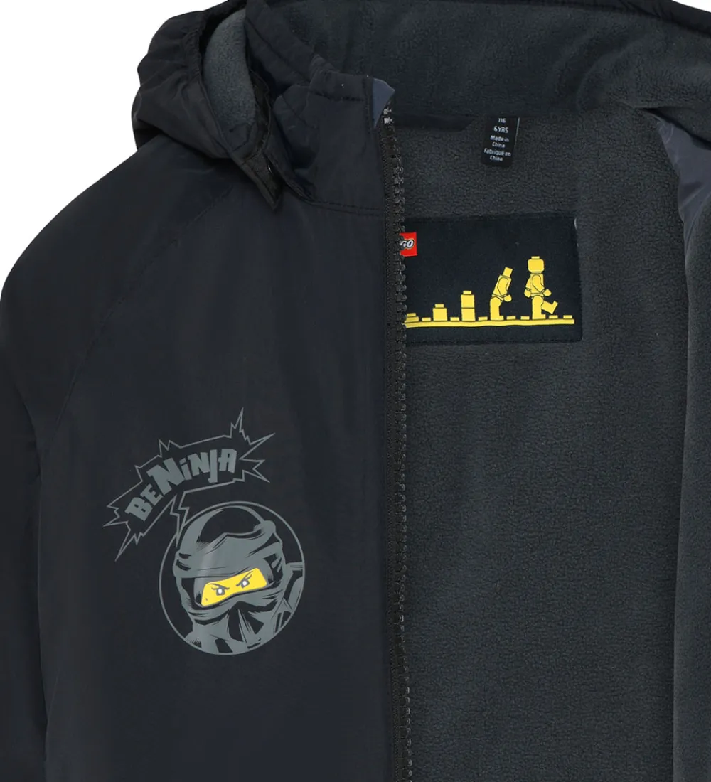 LEGO® Ninjago Vinterjakke - LWJesse 607 - Sort m. Print|LEGO® Wear