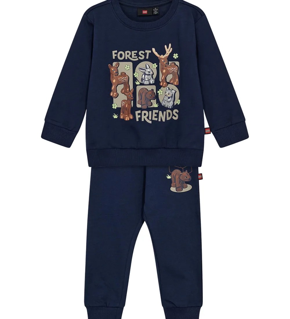 Duplo Sweatsæt - LwSanyu - Mørkeblå m. Dyr|LEGO® Wear