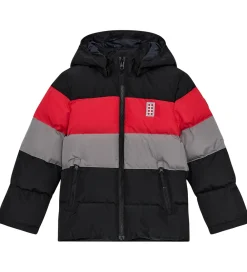 Dynejakke - LWJipe 705 - Sort/Rød/Grå|LEGO® Wear Hot