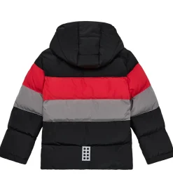 Dynejakke - LWJipe 705 - Sort/Rød/Grå|LEGO® Wear Hot