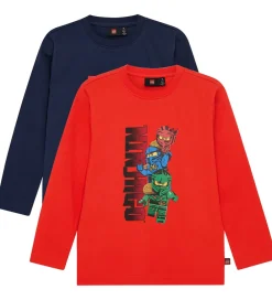 Ninjago Bluse - 2-Pak - LwTaffy - Blå/Rød|LEGO® Wear Online