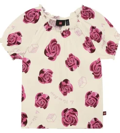 T-shirt - LwtAja - Hvid m. Roser|LEGO® Wear