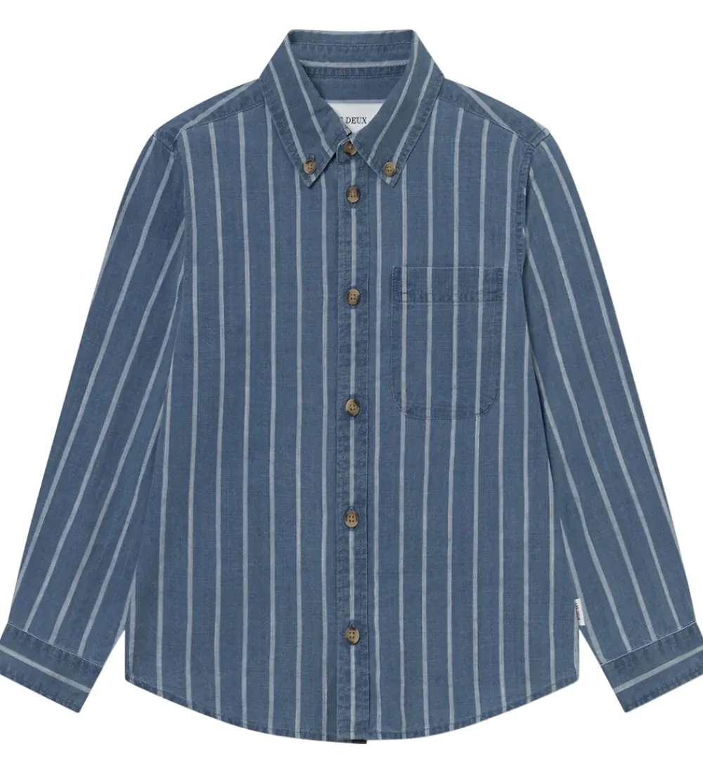 Skjorte - Kash Indigo Stripe - Denim Blue|Les Deux Best