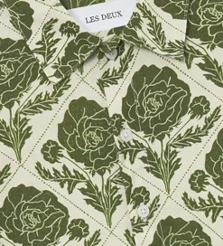 Skjorte - Lesley Flower Tile - Vintage Green/Ivory|Les Deux Sale
