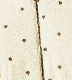 Lil' Atelier Fleecejakke - NmfNalo - Turtledove/Sort m. Hjerter|Lil Atelier Sale