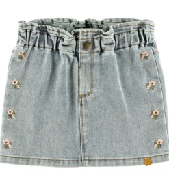Nederdel - NmfDarlee - Medium Blue Denim/Flower Emb|Lil Atelier Best