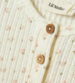 Lil' Atelier Sommerdragt - Rib - NbfHulla - Coconut Milk m. Blom|Lil Atelier Clearance