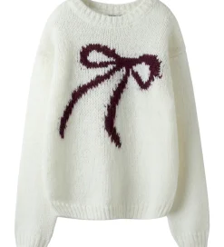 Bluse - Strik - NlfBow - White Alyssum|LMTD New