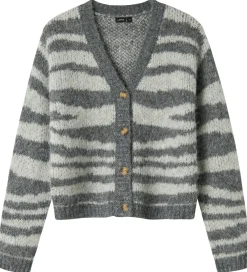 Cardigan - NlfNulos - Kort Strik - Dark Grey Melange|LMTD Discount