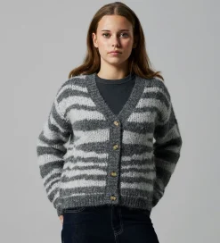 Cardigan - NlfNulos - Kort Strik - Dark Grey Melange|LMTD Discount