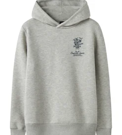 Hættetrøje - NlmKlant - Light Grey Melange/Pageant Blue|LMTD Outlet