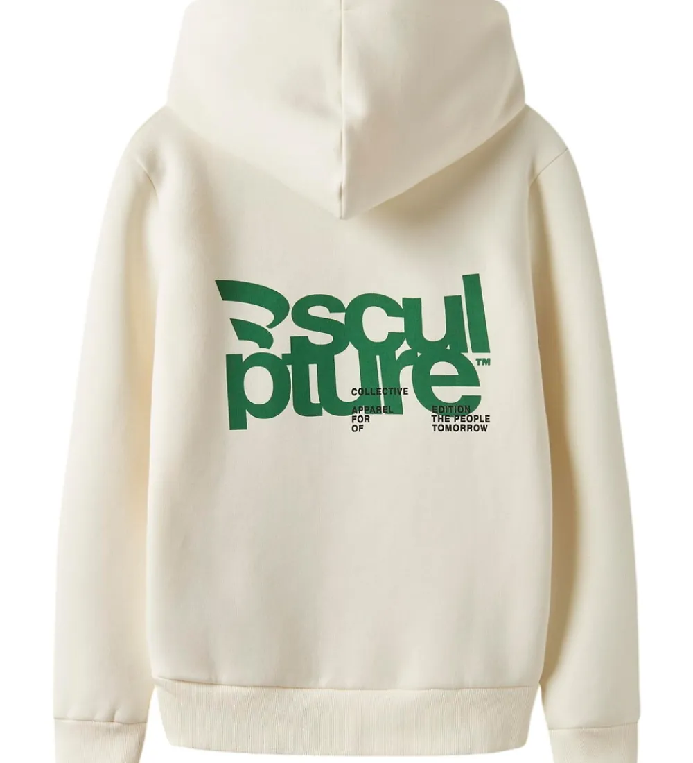 Hættetrøje - NlnHulp - Antique White/Jolly Green/Sort|LMTD Best