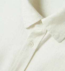 Skjorte - NlnFinen - Viskose/Hør - White Alssum|LMTD